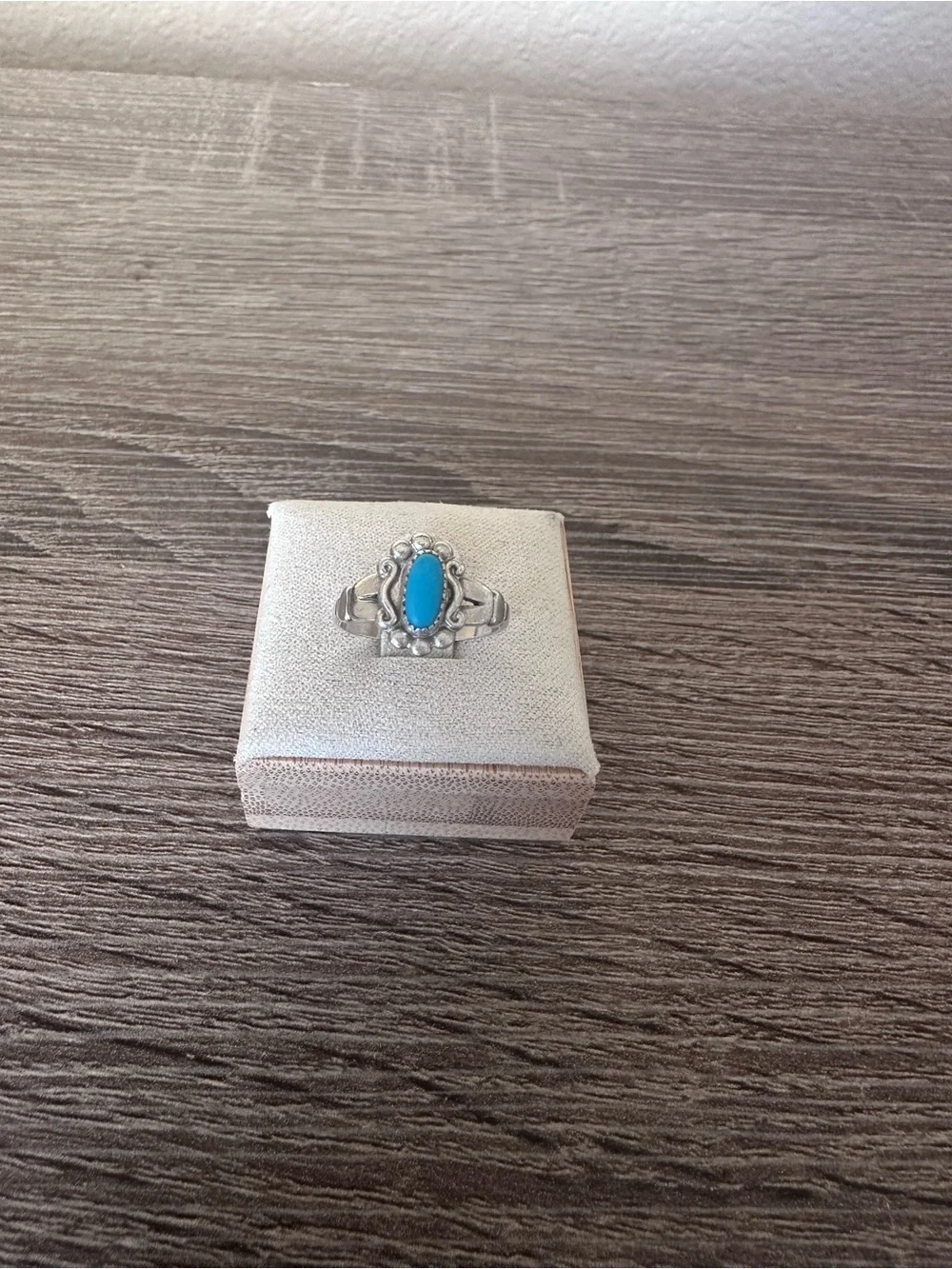 Vintage Native American Bell Trading Post Sterling Silver Turquoise Ring Size 5